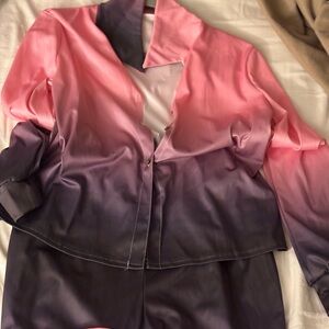 Gradient  Pink and Purple Women's Jacket set